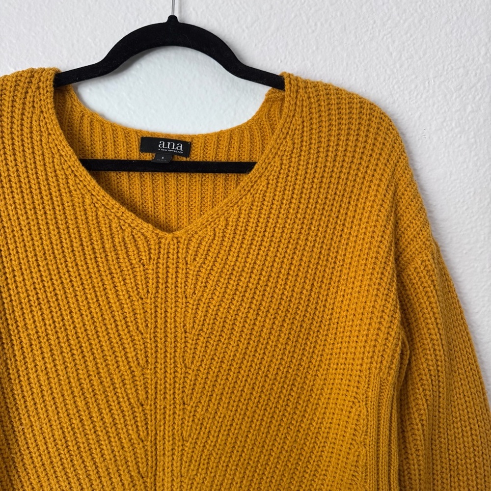 Anna Women's Mustard V-Neck Sweater